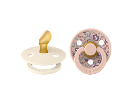 BIBS x LIBERTY Colour anatómiai cumik természetes gumiból 2db - 1-es méret (Ivory / Blush változat)