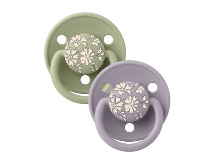 BIBS x LIBERTY De Lux szilikon cumik 2db - one size (Fosszilis szürke / Zsálya változat)