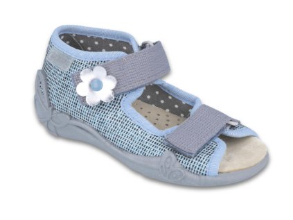 Befado sandálky pre dievča - modré kvietky (Veľkosť 22)