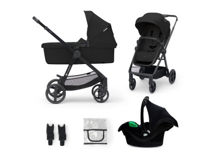 KINDERKRAFT Kočík kombinovaný 3v1 Newly + Mink PRO (Variant Classic black)