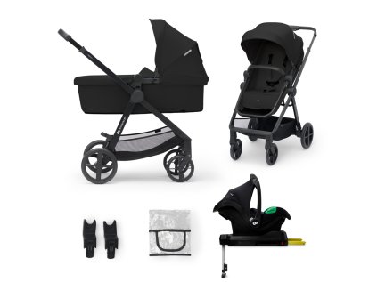 KINDERKRAFT Newly Classic 4 az 1-ben multifunkciós babakocsi + Mink PRO (Variant Black)