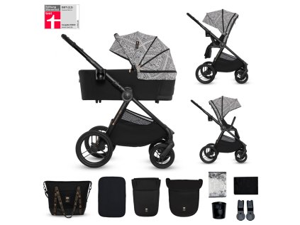 KINDERKRAFT Nea 2 2 az 1-ben Bizuu kombinált babakocsi (Lunar Black változat)