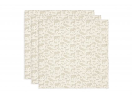 1423058 jollein plienky 3 ks 70x70 cm animals nougat