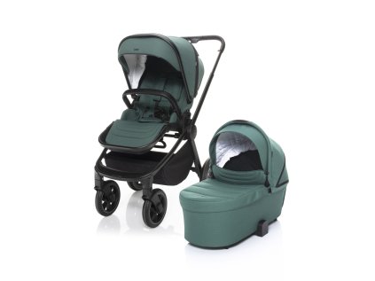 ZOPA Set babakocsi Move Cross 2 + XL mózeskosár (Antique Green /Black változat, Fekete szín)