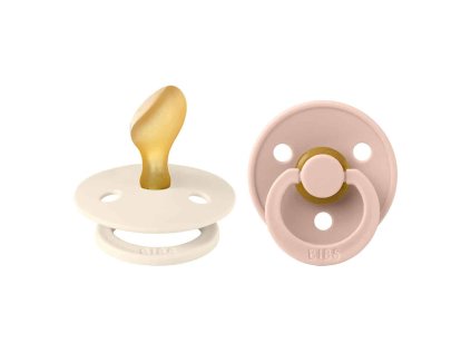 BIBS Colour anatómiai cumik természetes gumiból 2 db - 2-es méret (Ivory / Blush változat)
