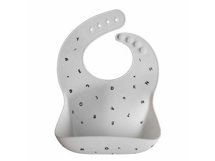 Mushie szilikon előke (Variant White Letters)