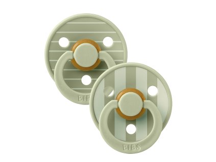BIBS STUDIO Colour Pin természetes gumi cumik 2db - 2-es méret (Sage Mix változat)