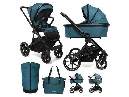 MUUVO Slick 2.0 2 az 1-ben kombinált babakocsi szett (Iron graphite változat, Szürke szín)