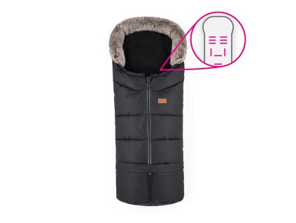 PETITE&MARS 4 az 1-ben Arctic Horizontal (Variant Forever Black) babakocsi zsák