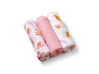 BABYONO Bambusz pelenkák 3 db (rózsaszín változat)
