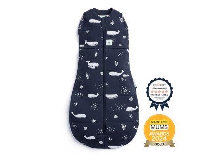 ERGOPOUCH Pólya és hálózsák 2 az 1-ben Cocoon Whale - 2,5 tog (Változat 0-3 hó, 3-6 kg)
