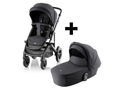 BRITAX RÖMER Smile 5Z babakocsi szett + mózeskosár (Variant Carbon Black, Szín: Fekete)
