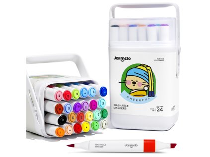 ja96666 kétvégű filctoll hordozható dobozban 24 db 01