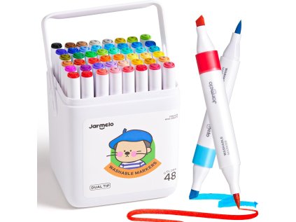 ja96987 filctoll két hegyével, hordozható dobozban, 48 db 01