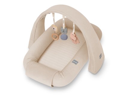 Multifunkčné hniezdočko pre bábätko s hrazdičkou a hračkami 3 v 1 Sleepee (Variant Sand)