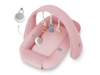Multifunkčné hniezdočko pre bábätko s hrazdičkou a bielym šumom 4v1 Sleepee (Variant Pink)