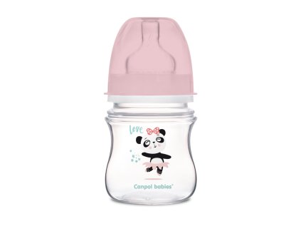 Canpol babies széles nyakú, hasfájás elleni cumisüveg easystart 120ml pp exotic animals rózsaszín