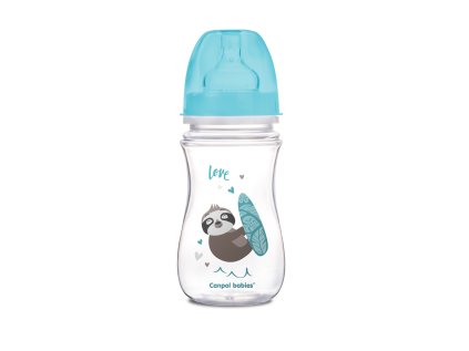 Canpol babies széles nyakú, hasfájásgátló cumisüveg easystart 240ml pp exotic animals kék
