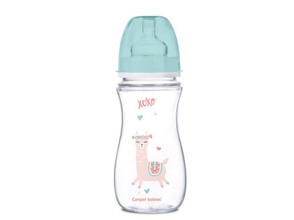 Canpol babies hasfájás elleni, széles nyakú cumisüveg easystart 300ml pp exotic animals zöld