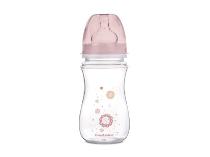 canpol babies hasfájás elleni, széles nyakú cumisüveg easystart 240ml pp newborn baby rózsaszín