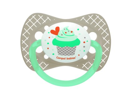 Canpol babies szilikon szimmetrikus cumi 0 6m cupcake szürke 23282 grey