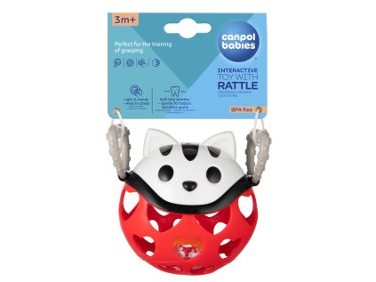 canpol babies interaktív játék csörgővel macska piros