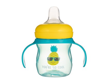 canpol babies tréning bögre szilikon csutorával és fogantyúkkal so cool ananász 150 ml