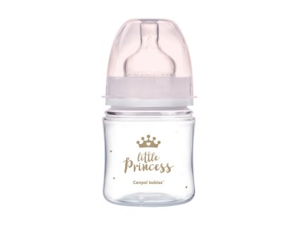 canpol babies széles nyakú royal baby cumisüveg 120ml rózsaszín