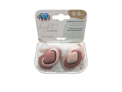 Canpol babies szimmetrikus szilikon cumikészlet light touch 0 6m pure color rózsaszín
