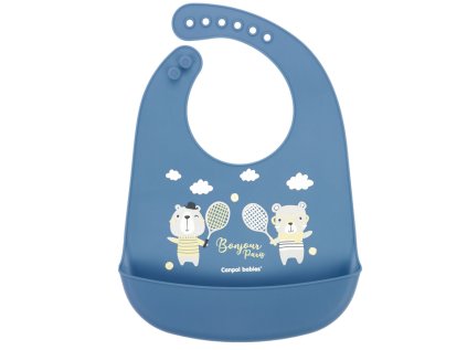 canpol babies szilikon előke zsebbel bonjour paris kék