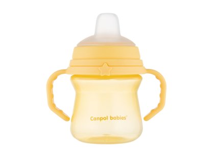 canpol babies itatópohár szilikon csutorával Firstcup 150ml sárga