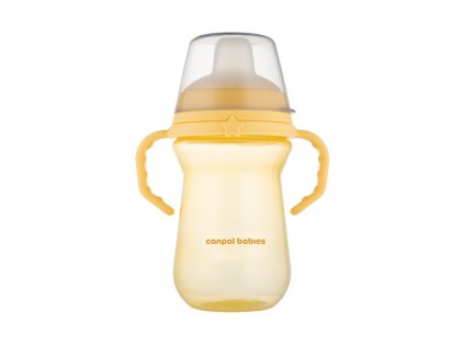 canpol babies itatópohár szilikon szívószállal firstcup 250ml sárga