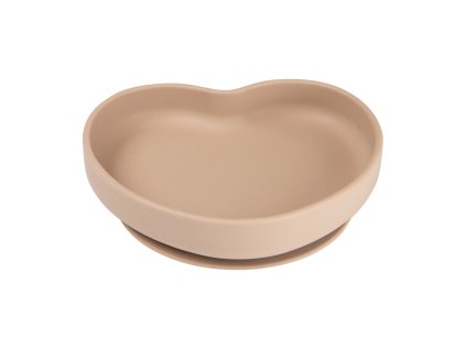 canpol babies silikonovy tanier s prisavkou srdce bezovy