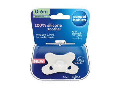 Canpol babies cumi 100% szilikon szimmetrikus 0-6hó 1db fehér