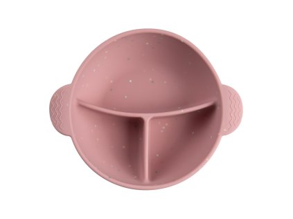 canpol babies szilikon osztott tányér tapadókoronggal dots 360ml rózsaszín