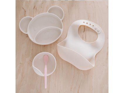 canpol babies szilikon előke zsebbel, krémszínű