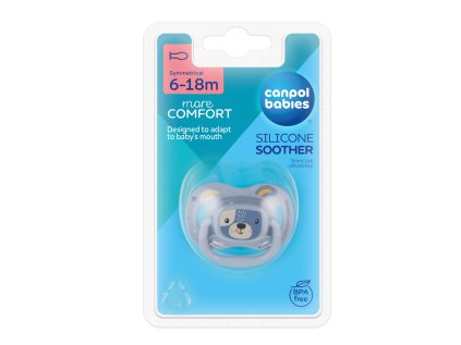 Canpol babies szilikon szimmetrikus cumi cute animals 6 18m 1db kék