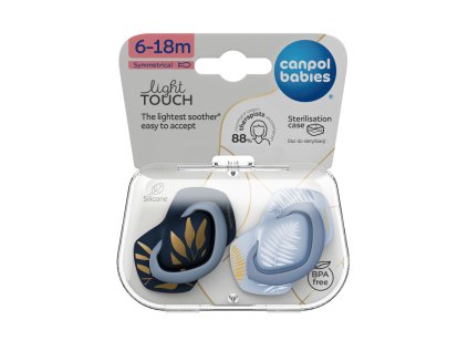 Canpol babies szilikon szimmetrikus Light Touch Gold cumi 6-18 hó 2 db kék