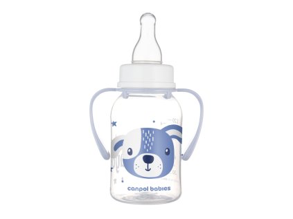 canpol babies keskeny szájú cumisüveg fogantyúval cute animals 120ml kutya