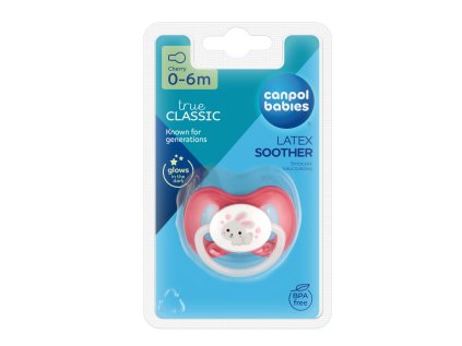Canpol babies kerek, kaucsuk cumi Bunnycompany 0-6 hó 1 db rózsaszín