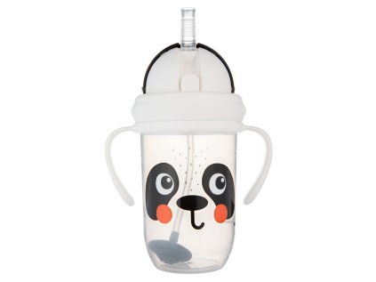 canpol babies kiömlésmentes pohár szívószállal és súllyal babiesboo270ml panda