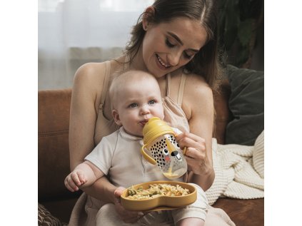 canpol babies itatópohár szívószállal és súllyal BabiesBoo 270ml gepárd