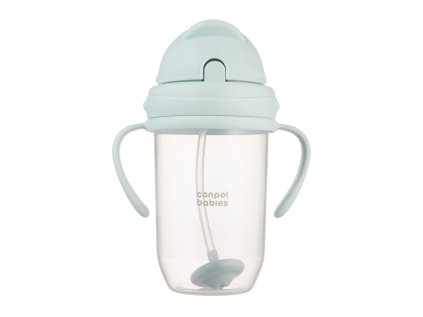 Canpol babies nem kiömlő bögre szívószállal és súllyal 270ml zöld