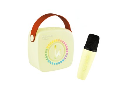 kbt3yel bluetooth mini karaoke szett mikrofon és hangszóró, sárga 01