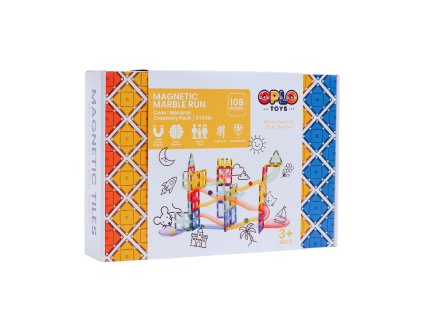 51 mágneses építőkocka oplo toys golyópálya macaron 108 db