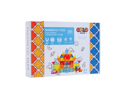 57 mágneses építőkocka oplo toys rainbow 150 db