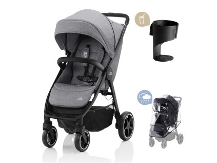 BRITAX RÖMER B-Agile R babakocsi (Változat: Elephant Grey/Black, Szín: Fekete)