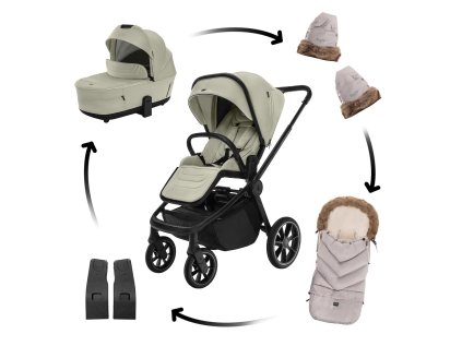 ZOPA Move Cross 5 szett + Move XL 5 mély babakocsi mózeskosár + ajándékok (Boss Grey változat, Szürke szín)