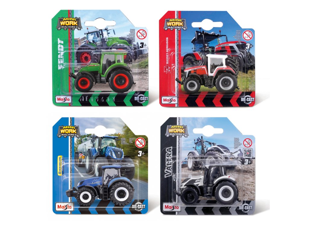 Maisto - Mini Work Machines Tractors 3´´, assort, blister
