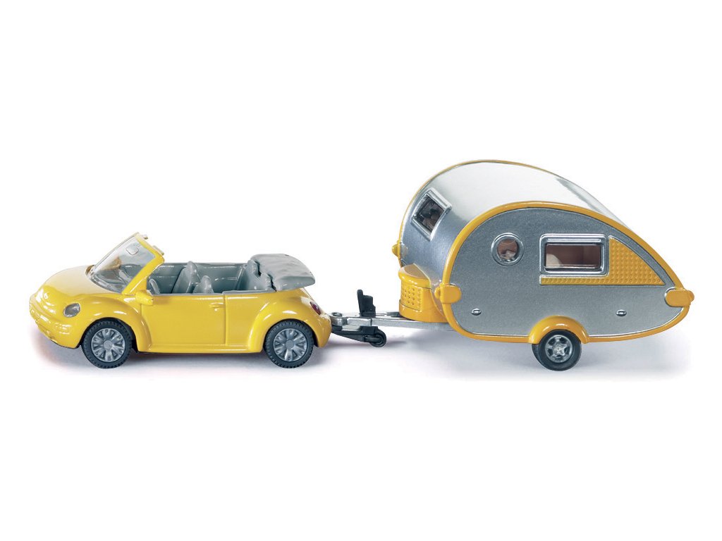 SIKU Blister - osobný automobil s obytným prívesom
